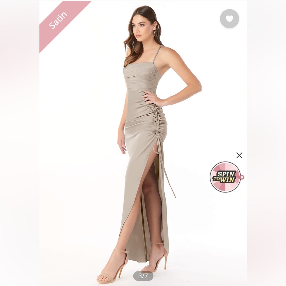 Azazie ‘Reese’ Stretch Satin in Frost // Bridesmaid, Elopement, Homecoming, Prom